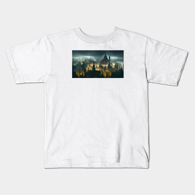 Graveyard City Kids T-Shirt by tdraw